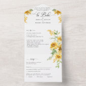 写真スペインの、黄色のフローラの結婚RSVPの涙 オールインワン招待状 (内側)