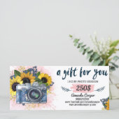 写真セッションのギフトカード写真ギフト証明書 (スタンド正面)