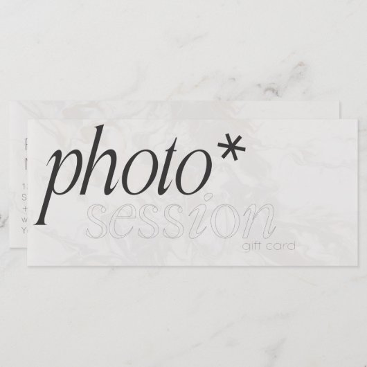 写真セッションギフトカード，写真証明書 (正面/裏面)