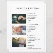 写真セッション価格表 (正面/裏面)