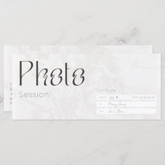 写真セッション、ミニマスティック写真撮影ギフトカード、 (正面/裏面)