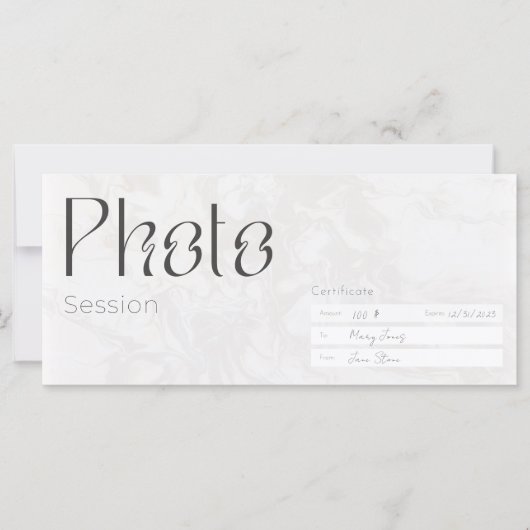 写真セッション、ミニマスティック写真撮影ギフトカード、 (正面)