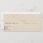 写真セッション，写真の撮影biegeギフトカード， (裏面)