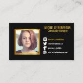 写真ソーシャルメディアのアイコンQrコードまたはロゴ 名刺 (正面)