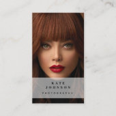 写真ソーシャルメディモダンアQRコード 名刺 (正面)