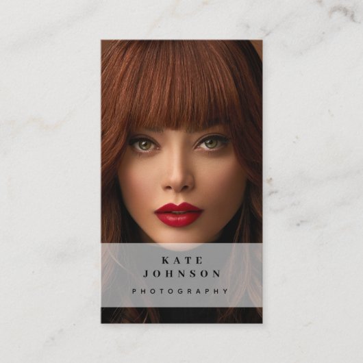 写真ソーシャルメディモダンアQRコード 名刺 (正面)