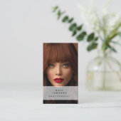 写真ソーシャルメディモダンアQRコード 名刺 (スタンド正面)