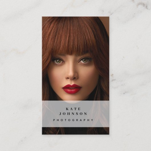 写真ソーシャルメディモダンアQRコード 名刺 (正面)