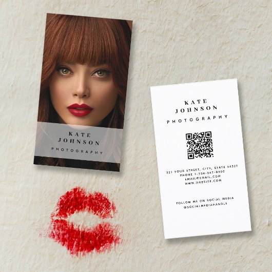 写真ソーシャルメディモダンアQRコード 名刺