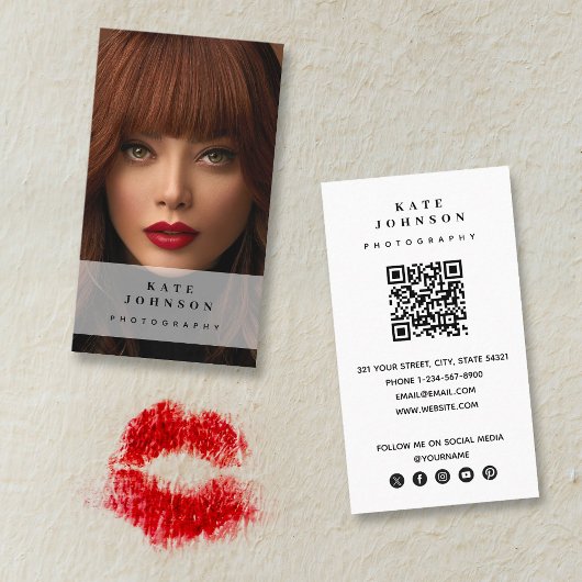 写真ソーシャルメディモダンアQRコード 名刺