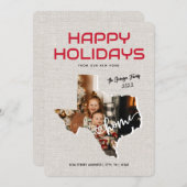 写真テキサス州感動のお知らせハッピーホリデー シーズンカード (正面/裏面)