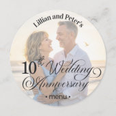 写真テキストオーバーレイを追加 10周年結婚記念日 メニュー (正面)