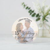 写真テキストオーバーレイを追加 15周年結婚記念日 メニュー (スタンド正面)