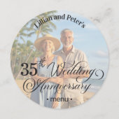 写真テキストオーバーレイを追加 35周年結婚記念日 メニュー (正面)