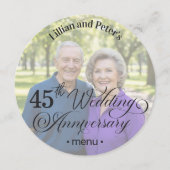 写真テキストオーバーレイを追加 45周年結婚記念日 メニュー (正面)