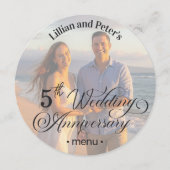 写真テキストオーバーレイを追加 5周年ウェディング メニュー (正面)