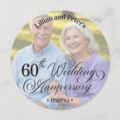 写真テキストオーバーレイを追加 60周年結婚記念日 メニュー (正面)