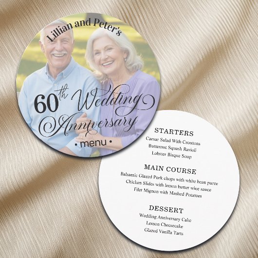 写真テキストオーバーレイを追加 60周年結婚記念日 メニュー