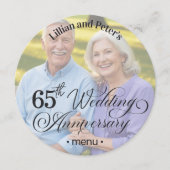 写真テキストオーバーレイを追加 65周年結婚記念日 メニュー (正面)