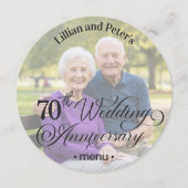写真テキストオーバーレイを追加 70周年結婚記念日 メニュー (正面)