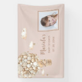 写真テディベア風船ベビーシャワーパーソナライズされた 横断幕 (縦)