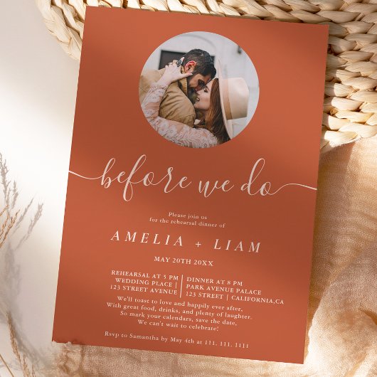 写真テラコッタリハーサルのディナーをする前に 招待状