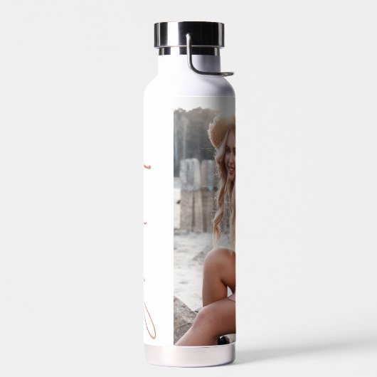 写真テラコッタ卒業モダン脚本エレガント ウォーターボトル (左面)