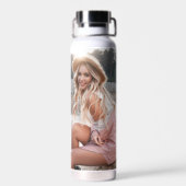 写真テラコッタ卒業モダン脚本エレガント ウォーターボトル (背面)