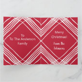 写真テンプレートから家族の名前レッドクリスマス カード (内部)