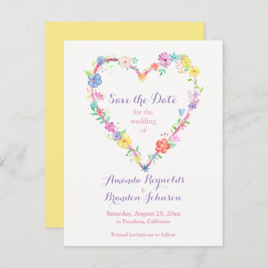 写真テンプレートかわいらしの位置リース日付の保存 セーブザデート (正面/裏面)