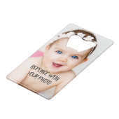 写真テンプレートが自分で作パーソナライズされたる クレジットカード栓抜き (裏面アングル)