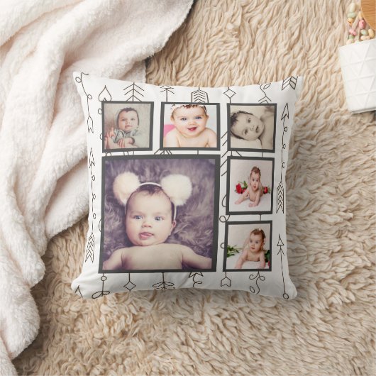写真テンプレートのパーソナライズされた矢印パターンを作成 クッション (ブランケット)