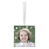 写真テンプレートの冬のテーマ キューブオーナメント (右)