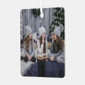 写真テンプレートの名前と年のクリスマスツリー メタルオーナメント (正面左)