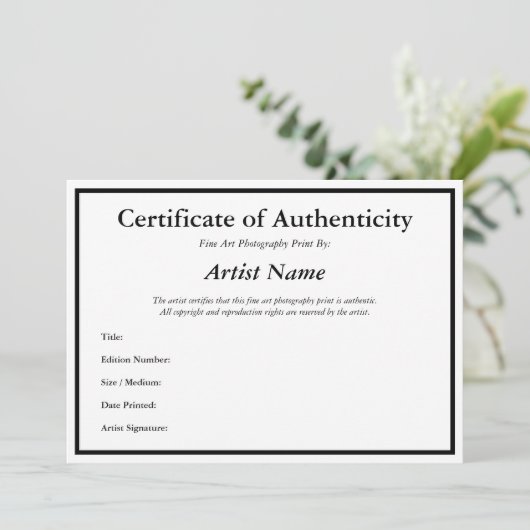 写真テンプレートの真正性 招待状 (スタンド正面)