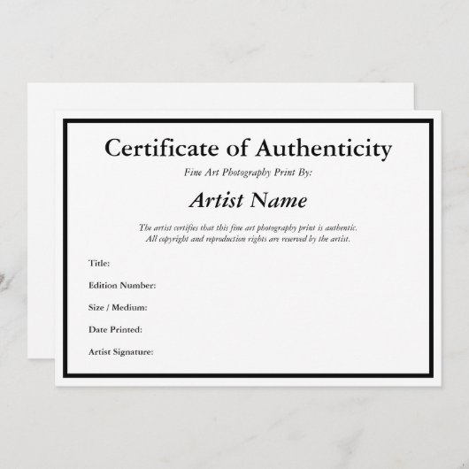 写真テンプレートの真正性 招待状 (正面/裏面)