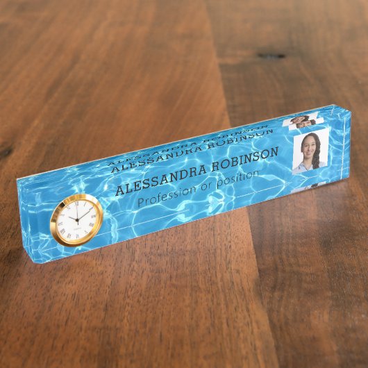 写真テンプレートウォーターテーマデスク名プレート デスクネームプレート (側面)