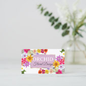 写真テンプレートエレガントワイルドフラワーズ金ゴールドラベンダー 名刺 (スタンド正面)