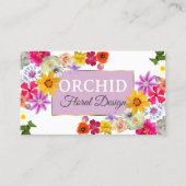 写真テンプレートエレガントワイルドフラワーズ金ゴールドラベンダー 名刺 (正面)