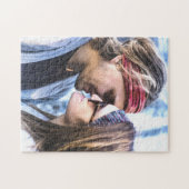 写真テンプレートカスタムカップル家族 ジグソーパズル (横)