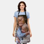 写真テンプレートカスタムファミリ手書き エプロン (着用した状態)