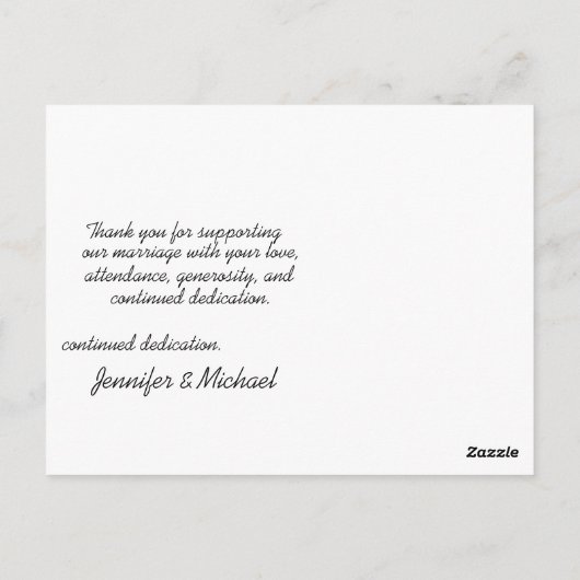 写真テンプレートカスタムモノグラム結婚の感謝 ポストカード (裏面)