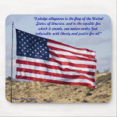 写真テンプレートカスタム文字アメリカ国旗の写真 マウスパッド (正面)