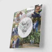 写真テンプレートカスタム6写真ファミリータイムグレースクエア スクエア壁時計 (傾斜)