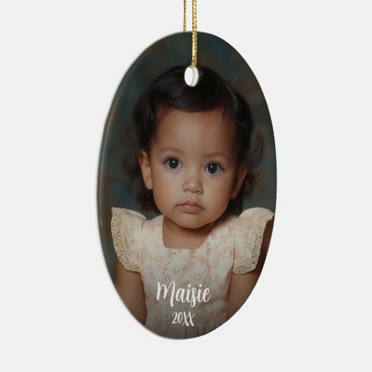 写真テンプレートクリスマスまたは休日オーナメント セラミックオーナメント (右)