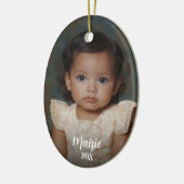 写真テンプレートクリスマスまたは休日オーナメント セラミックオーナメント (左)