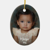 写真テンプレートクリスマスまたは休日オーナメント セラミックオーナメント (正面)