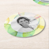 写真テンプレートコースターズバースデーパーティーテーマ ラウンドペーパーコースター (アングル)