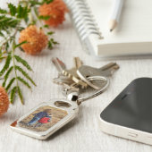 写真テンプレートシルバーメタルキーチェーングランマギフト キーホルダー (側面)