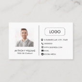 写真テンプレートシンプル汎用ホワモダンイト 名刺 (正面)